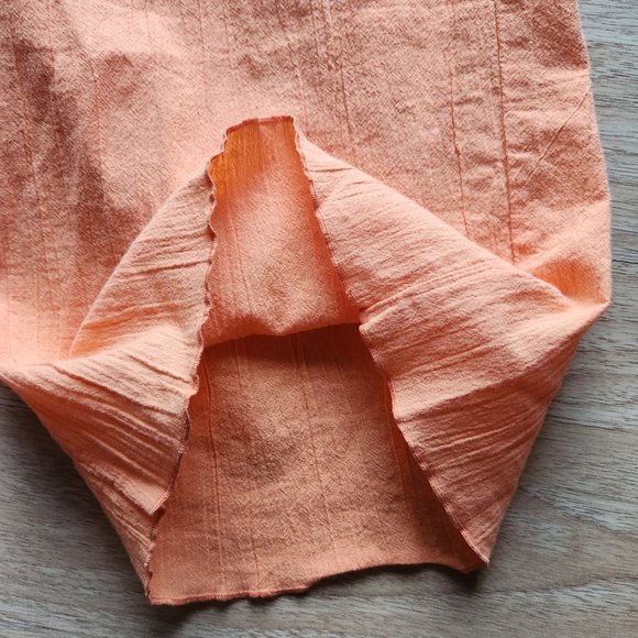 Vintage J.Jill Crinkle Familiar Fit at Waist Pull-On Wide Leg Pants Orange - Picture 3 of 7